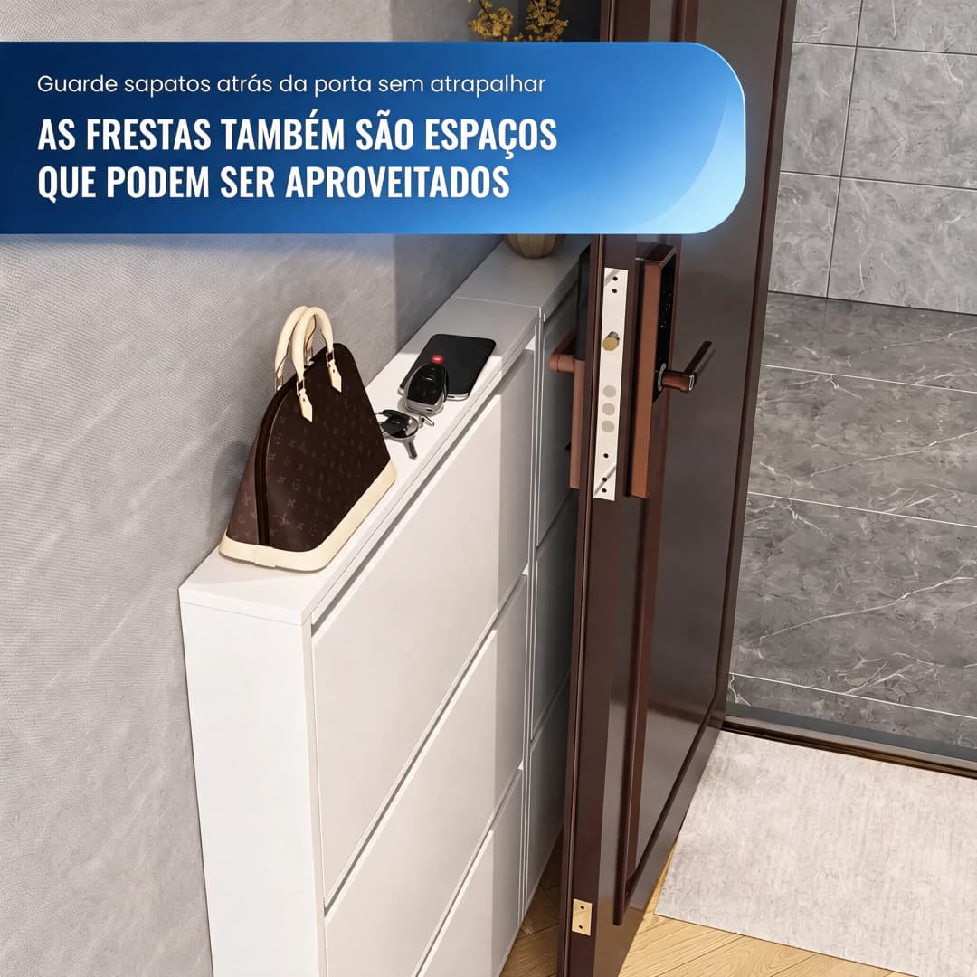 Organizador Vertical de Calçados em Aço - 3 Gavetas Basculantes (Linha Compact) — foto 3