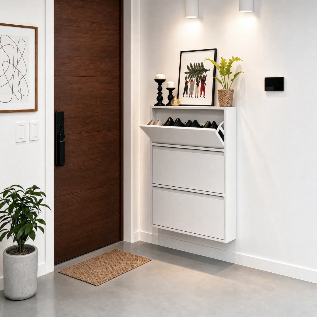 Organizador Vertical de Calçados em Aço - 3 Gavetas Basculantes (Linha Compact) — foto 1