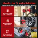 Chave de Impacto e Parafusadeira 48V Brushless — 2 Baterias + Maleta — imagem 5