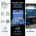 Jogo de Soquetes 108 Peças Aço Cr-V com Catraca Reversível e Maleta — imagem 2