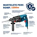 Martelete Rotativo Rompedor 1200W SDS Plus com Maleta e Acessórios — imagem 3