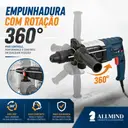 Martelete Rotativo Rompedor 1200W SDS Plus com Maleta e Acessórios — imagem 5